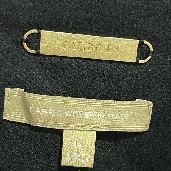 Talbots Black Italy Virgin Wool Blazer Jacket 14 - Picture 8 of 10